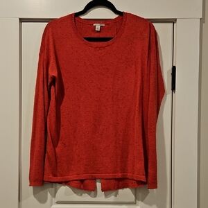 Women's Speckled Orange Long Sleeve Top